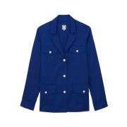 Blauwe Safari Jas Ines De La Fressange Paris , Blue , Dames