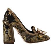 Luxe Gouden Jacquard Brokaat Pumps Dolce & Gabbana , Multicolor , Dame...