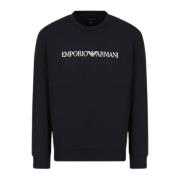 Heren Sweatshirt met Logoprint Emporio Armani , Blue , Heren