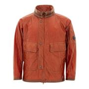 Roest Wrinkle Parka Jas Iridescent C.p. Company , Orange , Heren