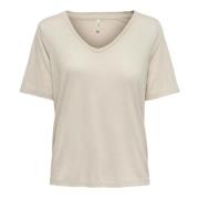 V-Hals T-Shirt Lente/Zomer Collectie Only , Gray , Dames