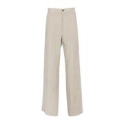 Klassieke Broek met Persplooi Salvatore Ferragamo , Beige , Heren