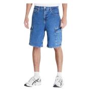 90's Loose Bermuda Shorts Collection Calvin Klein Jeans , Blue , Heren