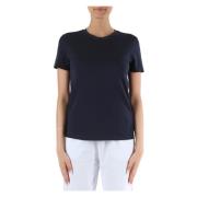 Piquet Katoenen T-shirt met Strass Logo Sun68 , Blue , Dames