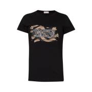 Casual Katoenen T-Shirt Liu Jo , Black , Dames