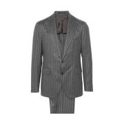 Pinstripe Blazer met Broche Detail Tagliatore , Gray , Heren