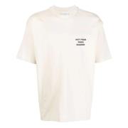 Slogan Mastic T-shirt Drole de Monsieur , Beige , Heren