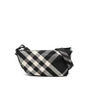 Zwart/Wit Nova Check Ridder Schoudertas Burberry , Multicolor , Heren