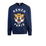 Blauwe Lucky Tiger Sweater Kenzo , Blue , Heren