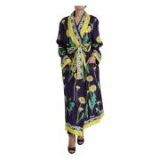 Luxe Bloemen Zijden Badjas Dolce & Gabbana , Multicolor , Dames