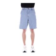 Denim Shorts Rits Knopen Zakken Carhartt Wip , Blue , Heren