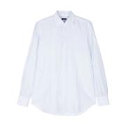 Lichtblauw Linnen-Katoen Overhemd Finamore , White , Heren