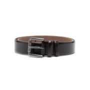 Leren riem met logo gesp Max Mara , Black , Dames