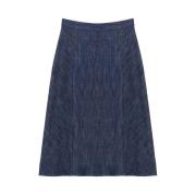 Wijdvallende Jeans Rok Zomer Must-Have Ines De La Fressange Paris , Bl...