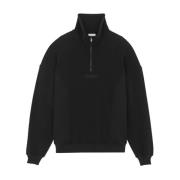 Zwarte Sweatshirt van Geborsteld Katoen met Halve Rits Saint Laurent ,...