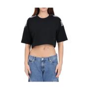 Casual Katoenen T-shirt Moschino , Black , Dames