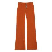 Flare Corduroy Broek Ines De La Fressange Paris , Orange , Dames