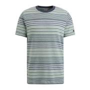 Gestreept Regular Fit Ronde Hals T-shirt Cast Iron , Green , Heren