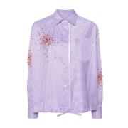 Paarse Splash Borduurwerk Shirt DES Phemmes , Multicolor , Dames