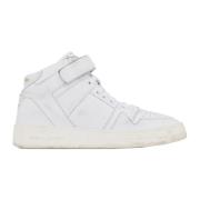 Vintage Leren Sneakers Gemaakt in Italië Saint Laurent , White , Heren