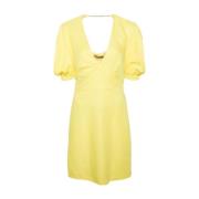 Elegant Short Dress Twinset , Yellow , Dames