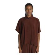 Zijdeblend Bruine Shirt Momoni , Brown , Dames