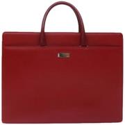Pre-owned Leather briefcases Burberry Vintage , Red , Dames