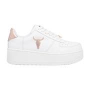 Recharge White Rose Gold Sneakers Windsor Smith , White , Dames