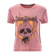 Mauve Roze Stijlvol T-shirt Acne Studios , Multicolor , Dames