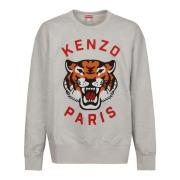 Lucky Tiger Oversize Sweatshirt Kenzo , Gray , Heren