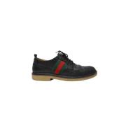 Pre-owned Leather sneakers Gucci Vintage , Black , Dames