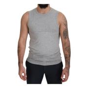 Mouwloos T-shirt met logo details Grijs Heren Ermanno Scervino , Gray ...