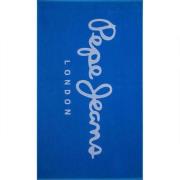 Blauwe Strandhanddoek met Logoprint Pepe Jeans , Blue , Unisex