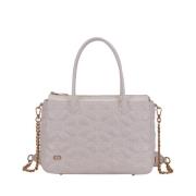 Witte Leren Shopper Tas La Carrie , White , Dames