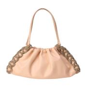 Leren tas met kristallen Hibourama , Orange , Dames