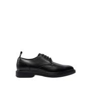 Zwarte platte schoenen vetersluiting elegante stijl Hugo Boss , Black ...