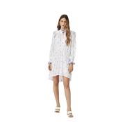 Blauw Afgezette Witte Jurk Suncoo , White , Dames