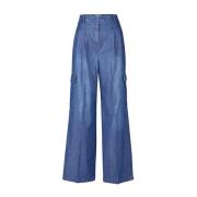 Wide-Fit Jeans Frankie met Plooien Seductive , Blue , Dames