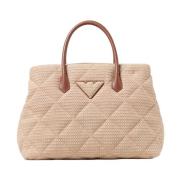 Naturale Dames Tote Tas Y3D268 Ywt4E Emporio Armani , Beige , Dames