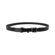 Antieke Logo Gesp Leren Riem Dolce & Gabbana , Black , Heren