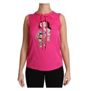 Roze Zijden Tank Mama Blouse Dolce & Gabbana , Pink , Dames