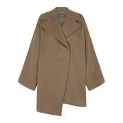 Oversized Wollen Jas Hazelnoot Zijde Gevoerd Cortana , Brown , Dames