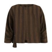 Gestreepte Jacquard Jas Cortana , Brown , Dames