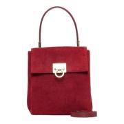Pre-owned Suede handbags Salvatore Ferragamo Pre-owned , Red , Dames