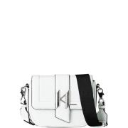 Witte Schoudertas met Zilveren Logo Karl Lagerfeld , White , Dames
