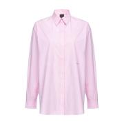Geborduurde Poplin Overhemd Bridport Pinko , Pink , Dames