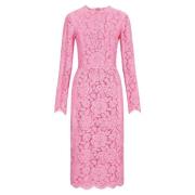 Elegante Kant Jurk voor Vrouwen Dolce & Gabbana , Pink , Dames