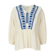 KanpurLL Blouse 3/4 Mouw Lollys Laundry , Beige , Dames