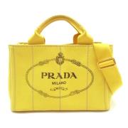 Pre-owned Canvas totes Prada Vintage , Yellow , Dames