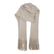 Beige Gebreide Sjaal met Franjes Cortana , Beige , Dames